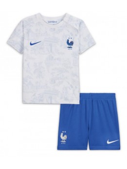 Billige Frankrike Bortedraktsett Barn VM 2022 Kortermet (+ Korte bukser)